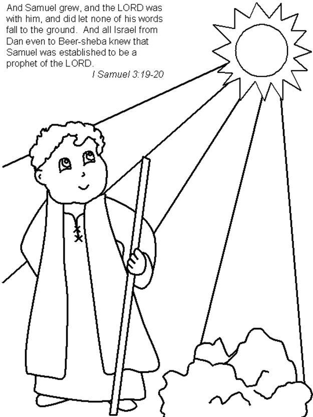 god speaks to samuel coloring pages