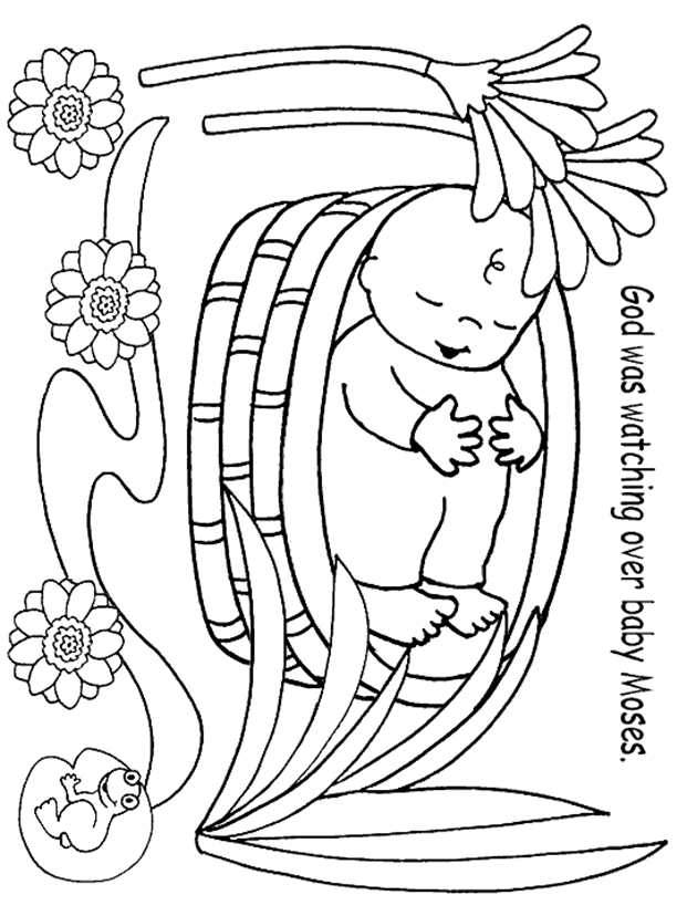 baby moses coloring pages